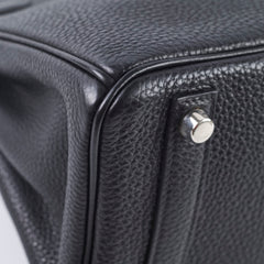 Hermes Birkin 25 Black Togo PHW I in square