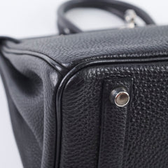 Hermes Birkin 25 Black Togo PHW I in square