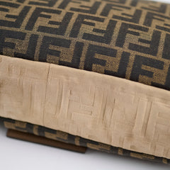 Fendi Large Zucca and Pequin Canvas Convertible Baguette Satchel