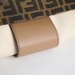 Fendi Large Zucca and Pequin Canvas Convertible Baguette Satchel