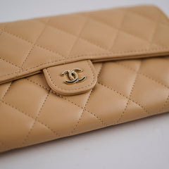 Chanel Beige Long Wallet Beige