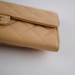 Chanel Beige Long Wallet Beige