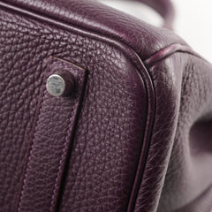 Hermes Birkin 35 Togo Raisin PHW Square P 2012
