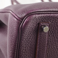 Hermes Birkin 35 Togo Raisin PHW Square P 2012