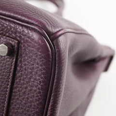 Hermes Birkin 35 Togo Raisin PHW Square P 2012