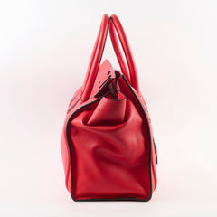 Celine Grained Leather Micro Luggage Red