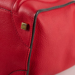 Celine Grained Leather Micro Luggage Red