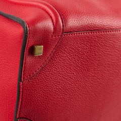 Celine Grained Leather Micro Luggage Red