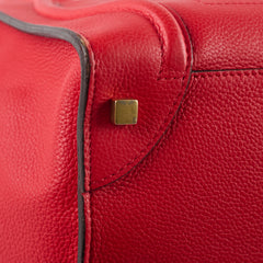 Celine Grained Leather Micro Luggage Red