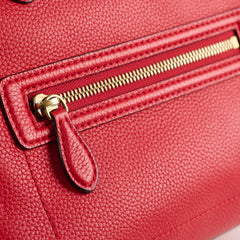 Celine Grained Leather Micro Luggage Red