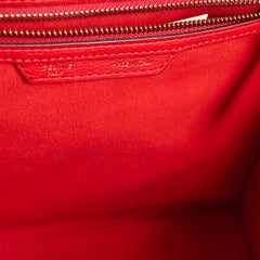 Celine Grained Leather Micro Luggage Red