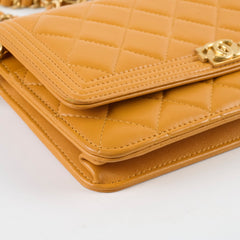Chanel Boy Woc Lambskin Tan GHW