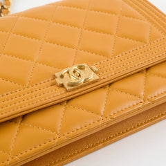 Chanel Boy Woc Lambskin Tan GHW