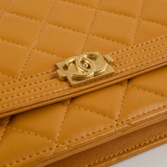 Chanel Boy Woc Lambskin Tan GHW