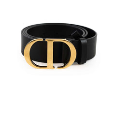 Christian Dior 30 Montaigne Belt Calfskin Black size 90
