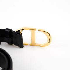 Christian Dior 30 Montaigne Belt Calfskin Black size 90