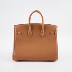 Hermes Birkin 25 Togo Gold GHW U Stamp