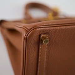 Hermes Birkin 25 Togo Gold GHW U Stamp