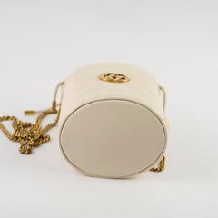 Gucci Marmont Mini Bucket Bag White