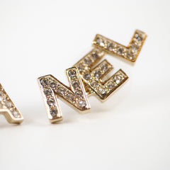 Chanel Logo Crystal Earrings (Costume Jewellery)