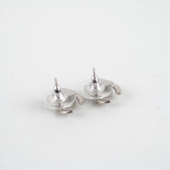 Chanel CC Crystal Earrings Silver Tone (Costume Jewellery)