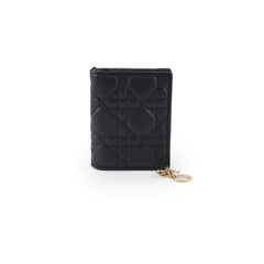 Christian Dior Lady Dior Wallet Medium Lambskin Black