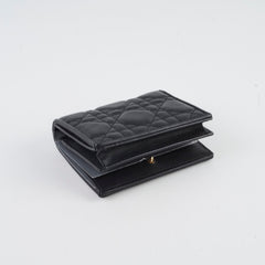 Christian Dior Lady Dior Wallet Medium Lambskin Black