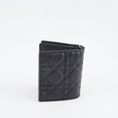 Christian Dior Lady Dior Wallet Medium Lambskin Black