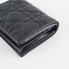 Christian Dior Lady Dior Wallet Medium Lambskin Black