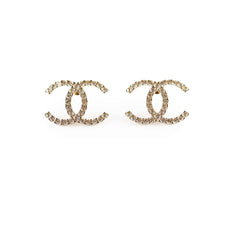 Chanel CC Crystal Earrings Costume Jewelery