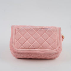 Chanel Seasonal Mini Flap Velvet Pink (Microchipped)