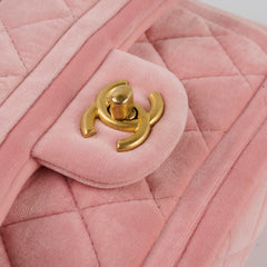 Chanel Seasonal Mini Flap Velvet Pink (Microchipped)