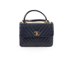 Chanel Small Trendy CC Navy Lambskin Light Gold HW