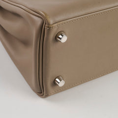 Elegant soft beige leather tote, premium designer handbag