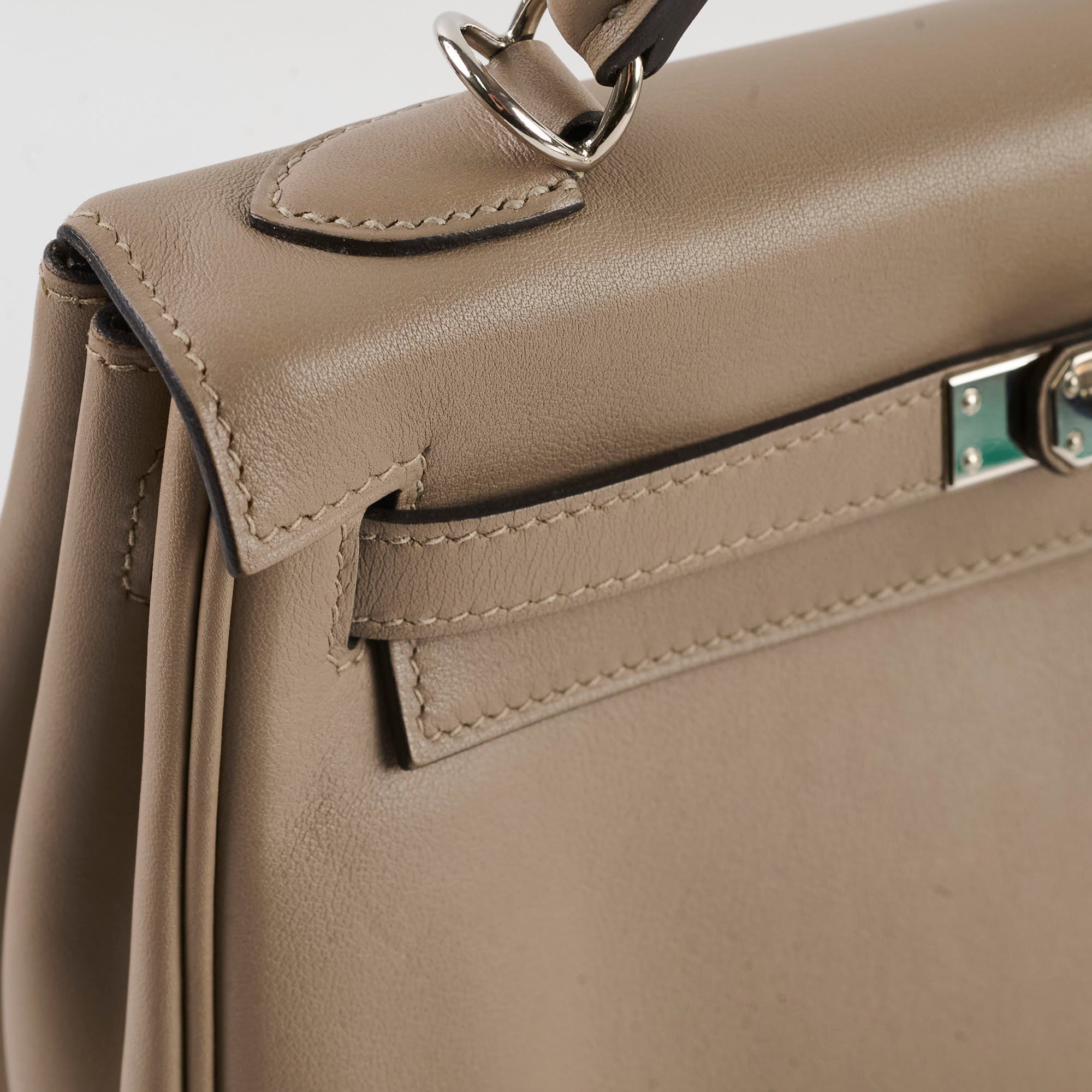 Premium designer taupe leather purse, luxury handbag for women