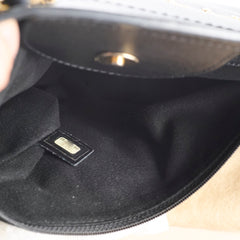 Chanel Small Leather Studded Deauville Black Caviar Leather