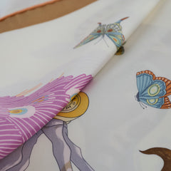 Hermès Hermes Story Silk Scarf 90 White/Beige