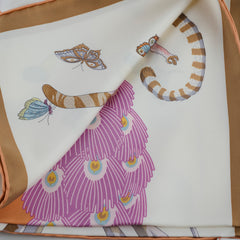 Hermès Hermes Story Silk Scarf 90 White/Beige