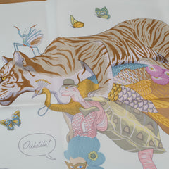 Hermès Hermes Story Silk Scarf 90 White/Beige