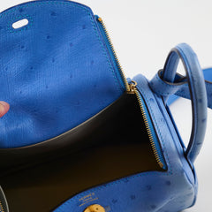 Hermès Mini Lindy Ostrich Bleuet Z Stamp