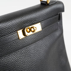 Hermes Kelly 28 Togo Black T Stamp