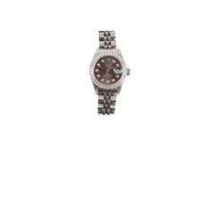 Rolex Lady Datejust 26 Dark Grey Dial with Aftermarket Diamonds Watch