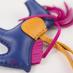 Hermes Rodeo Pm Charm Bleu Saphir, Rose Pourpre, Natural