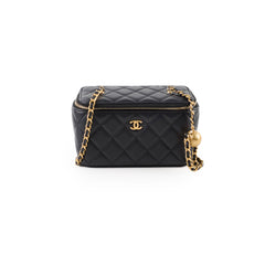 Chanel Pearl Crush Gold Ball Vanity Black Lambskin