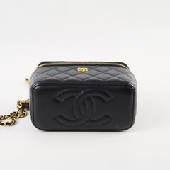 Chanel Pearl Crush Gold Ball Vanity Black Lambskin
