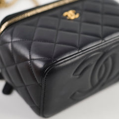 Chanel Pearl Crush Gold Ball Vanity Black Lambskin