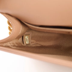 Chanel Medium Lambskin Chevron Old Boy Beige