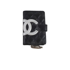 Chanel Cambon Wallet Black Silver