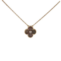 Van Cleef & Arpels Van Cleef and Arpels Vintage Alhambra Holiday Grey Mother Of Pearl Diamond Necklace