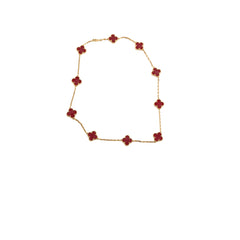 Van Cleef &Arpels Vintage Alhambra Carnelian 10 Motif Necklace